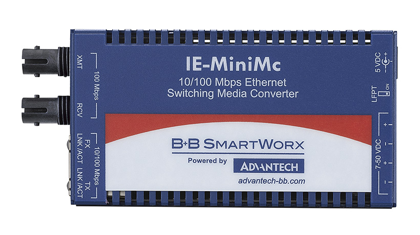 Miniature Media Converter, Wide Temp, 100Base-TX/FX, Multi-mode 1300nm, LFPT, 5km, ST type